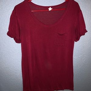 Soft red pocket tee